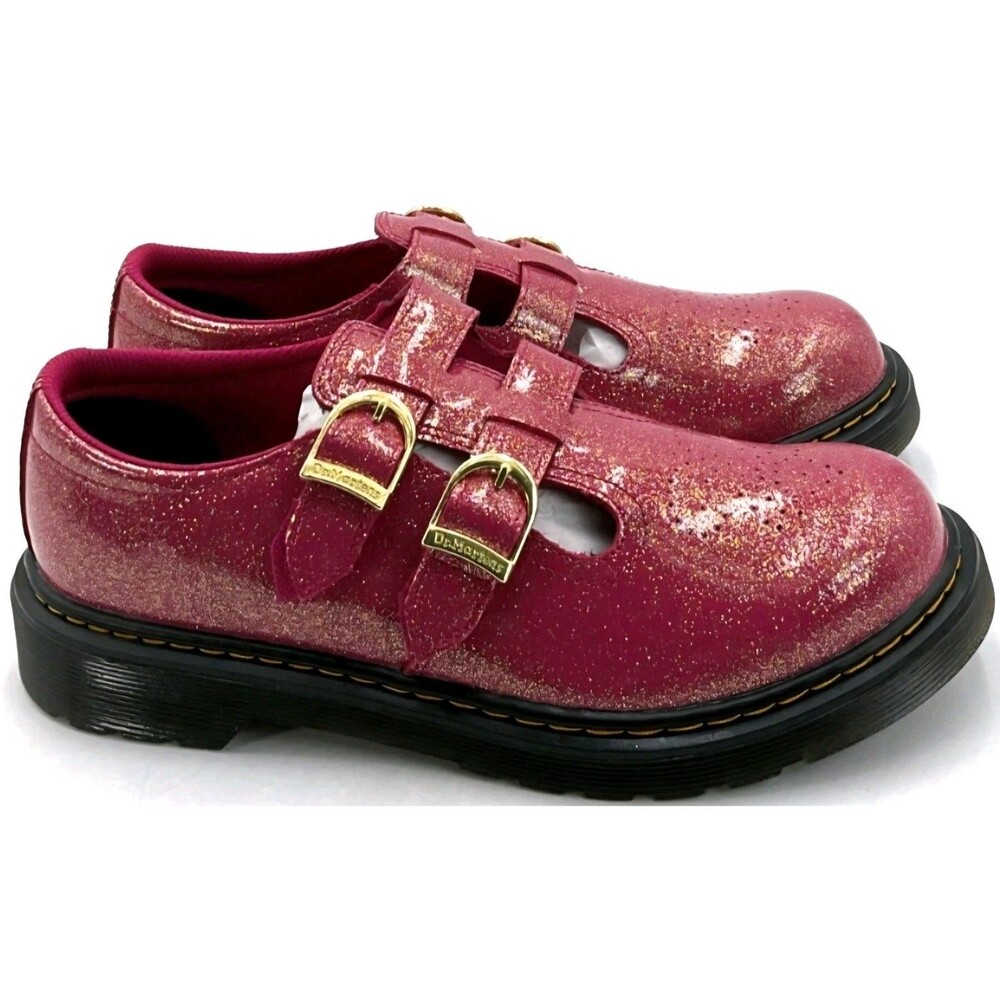 New Dr. Martens 8065 Big Kid's Size 6 Wmn's  7 Fuchsia/Silver/Gold Glitter Shoes